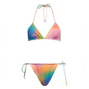 Frankie’s Bikinis - Tía Triangle Top & Terry String Bottom - Tie-Dye - Size:Med